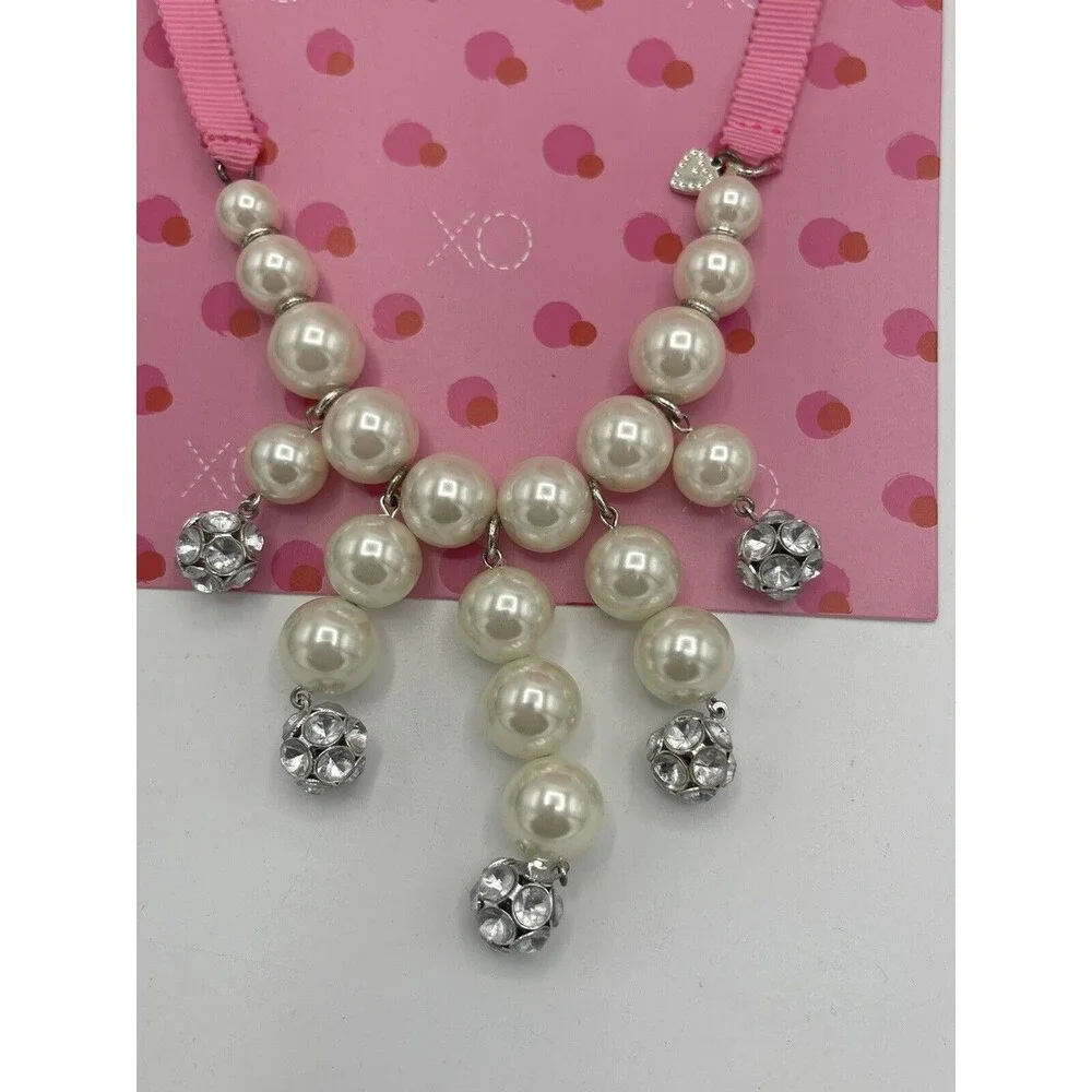 Stella & Dot Girls Olive Pearl Bob & Bracelet Set New